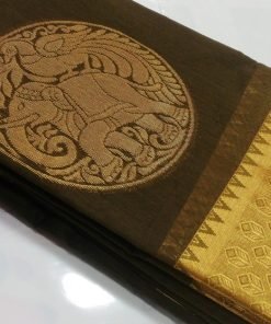Brown Silk Cotton Saree