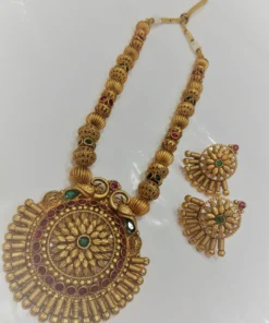 Alternative view of Multi Colour Peacock Matte Finished Necklace