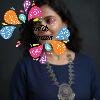 Ruby Pink Trisool Oxidised Silver Harram Ruby Pink Trisool Oxidised Silver Harram