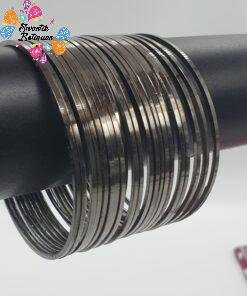 Black Silver Oxidised Bangle set
