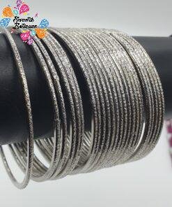 Silver Oxidised Bangle set