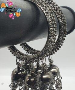 Black Silver Oxidised Bangle set