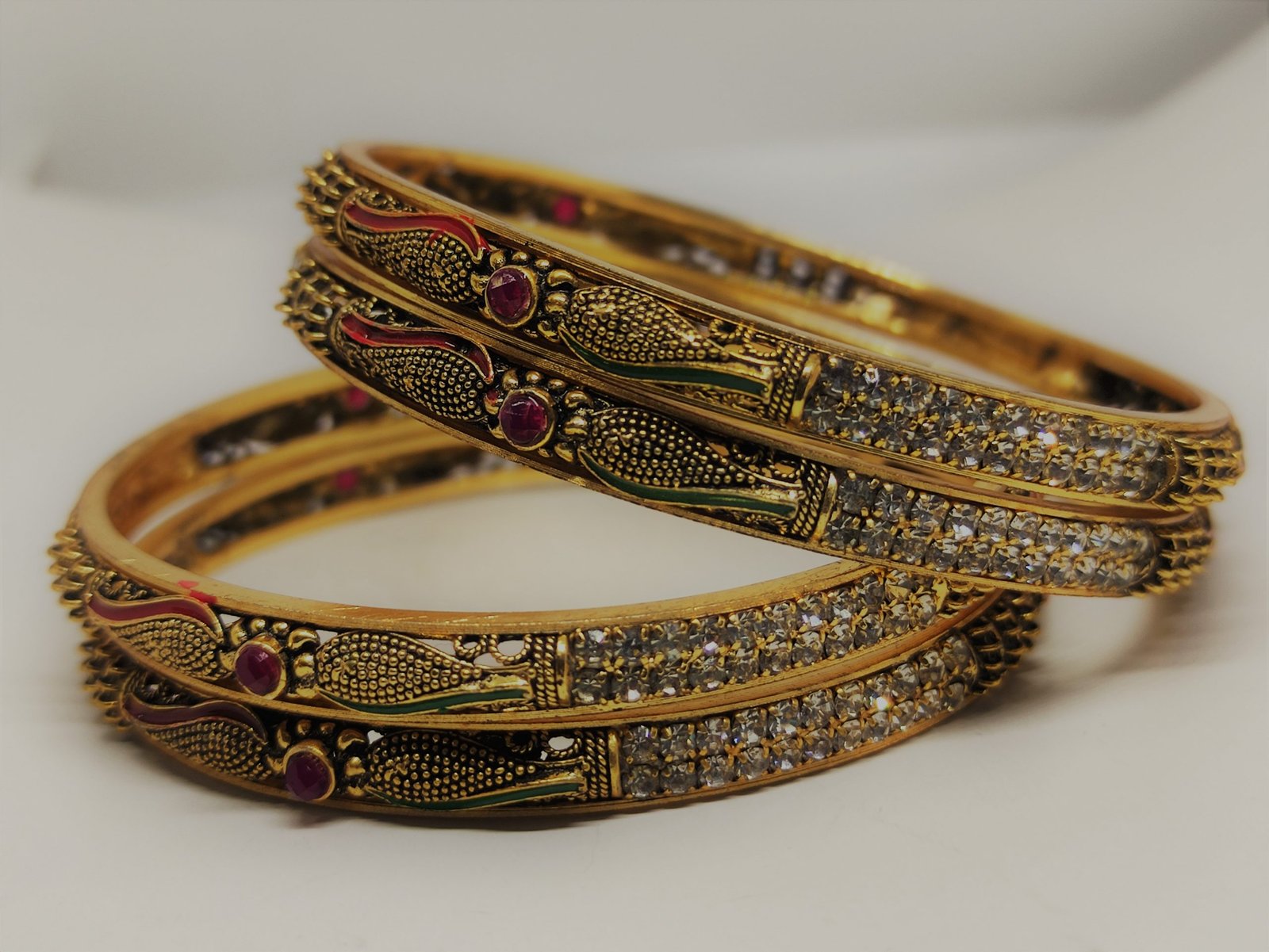 Oxidised Gold Bangles