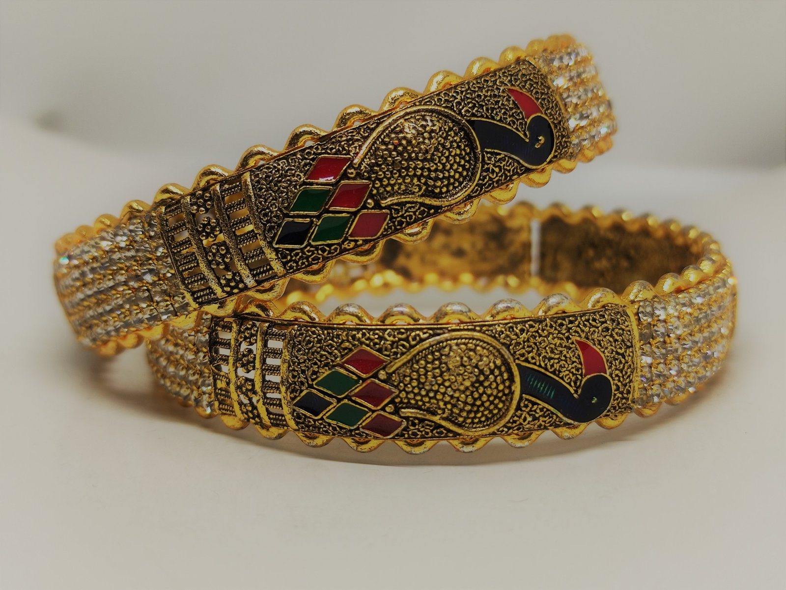 Oxidised Gold Bangles