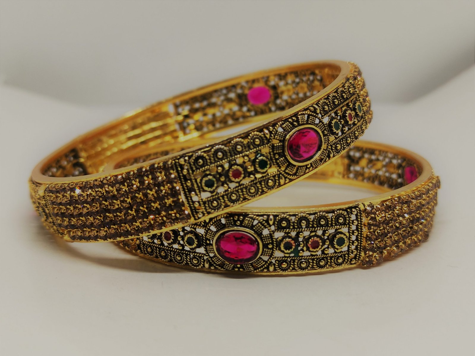 Oxidised Gold Bangles