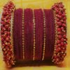 Maroon Velvet Bangle set