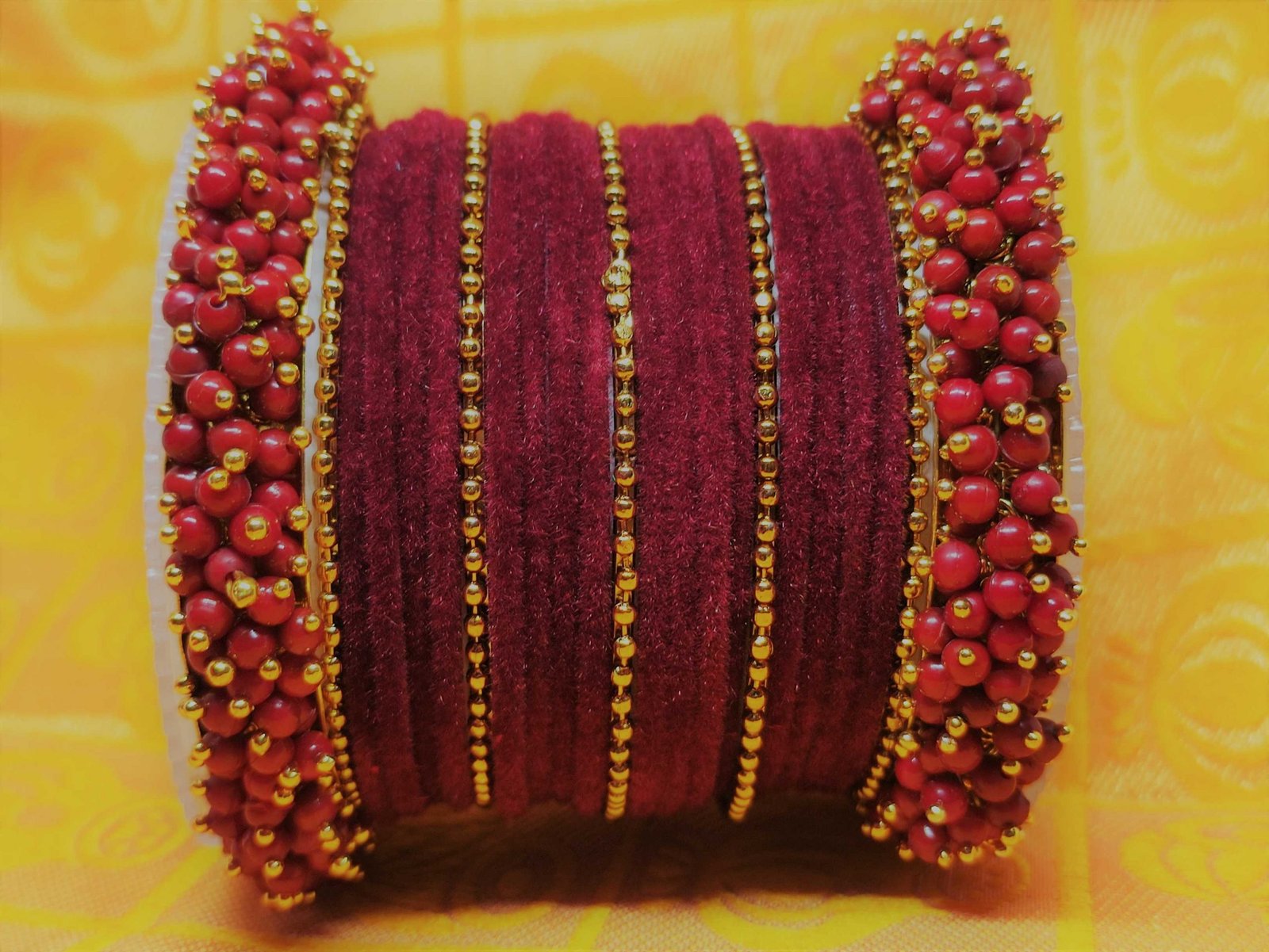 Maroon Velvet Bangle set Maroon Velvet Bangle set