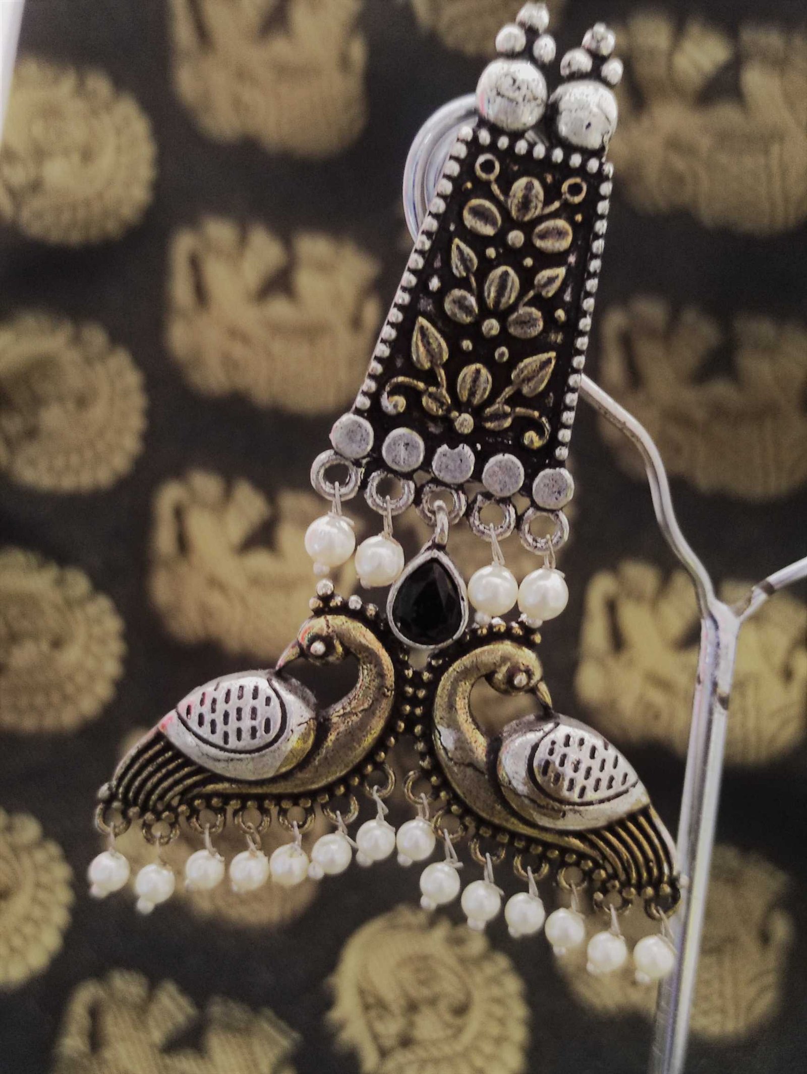 Gold Oxidised Earring Gold Oxidised Earring