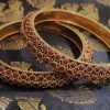 Maroon stone Antique Bangle set Maroon stone Antique Bangle set