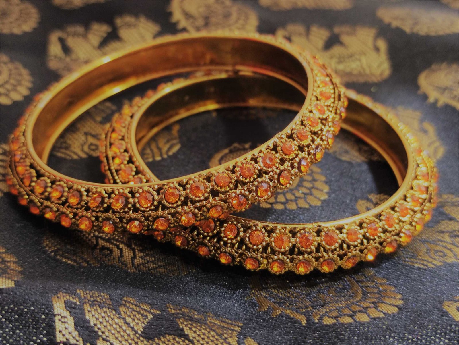 Orange Stones Antique Bangle Orange Stones Antique Bangle