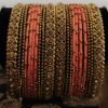 Orangish Pink Silk Thread Bangle