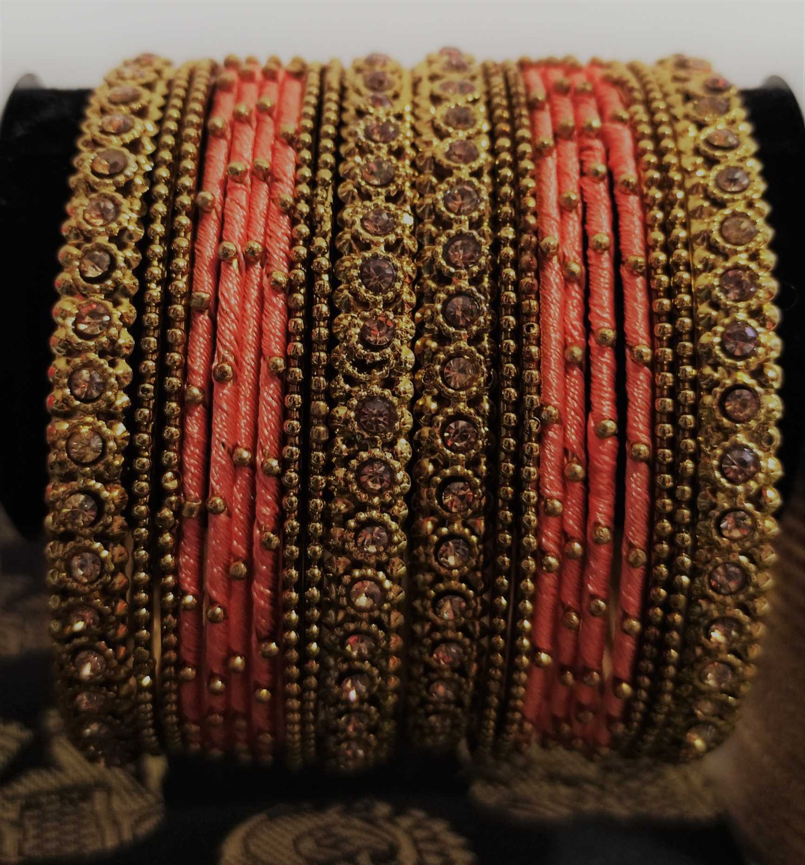 Orangish Pink Silk Thread Bangle Orangish Pink Silk Thread Bangle