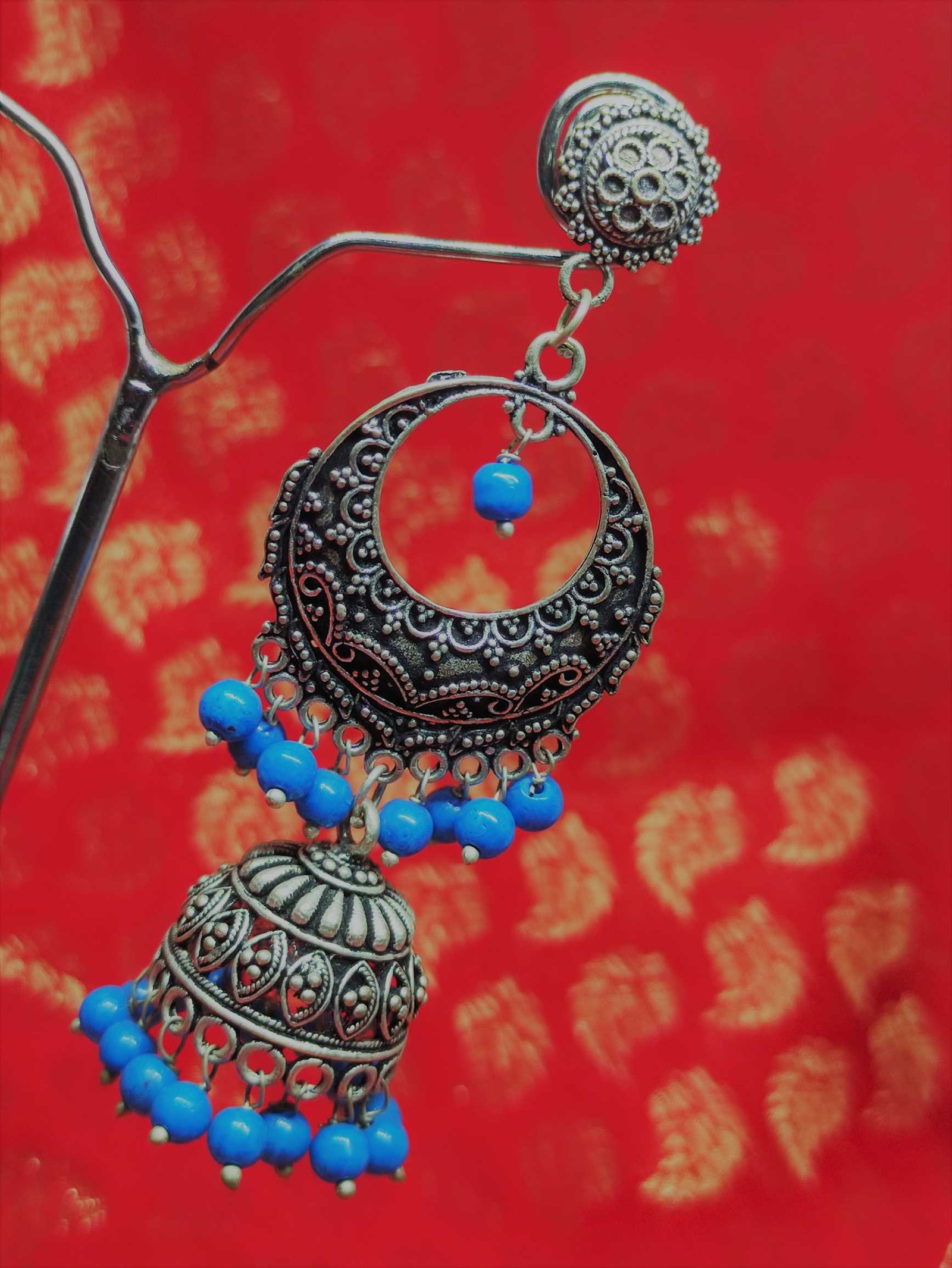 Silver Oxidised Jhumkha Silver Oxidised Jhumkha