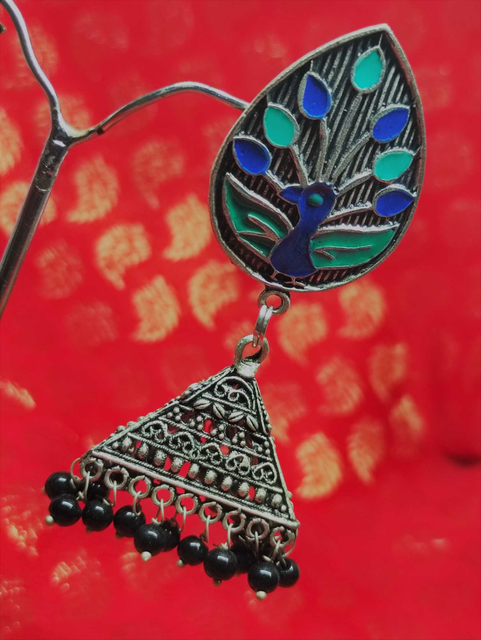 Silver Oxidised Jhumkha Silver Oxidised Jhumkha