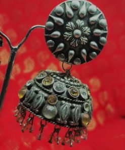 Silver Oxidised Jhumkha