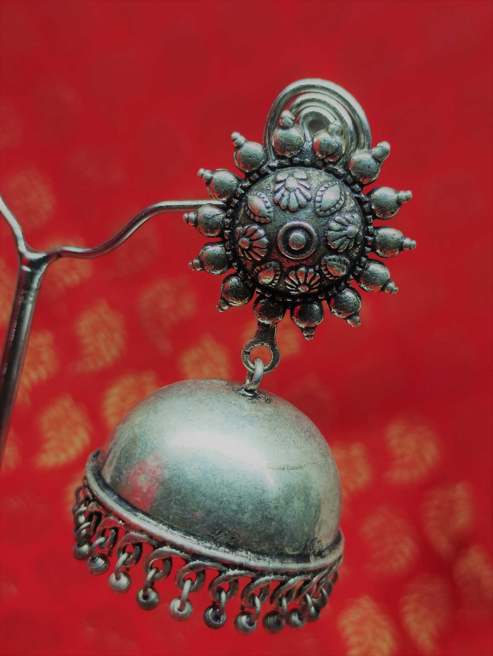 Silver Oxidised Jhumkha Silver Oxidised Jhumkha