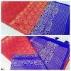 Pink and Blue Banaras Semi Silk Saree