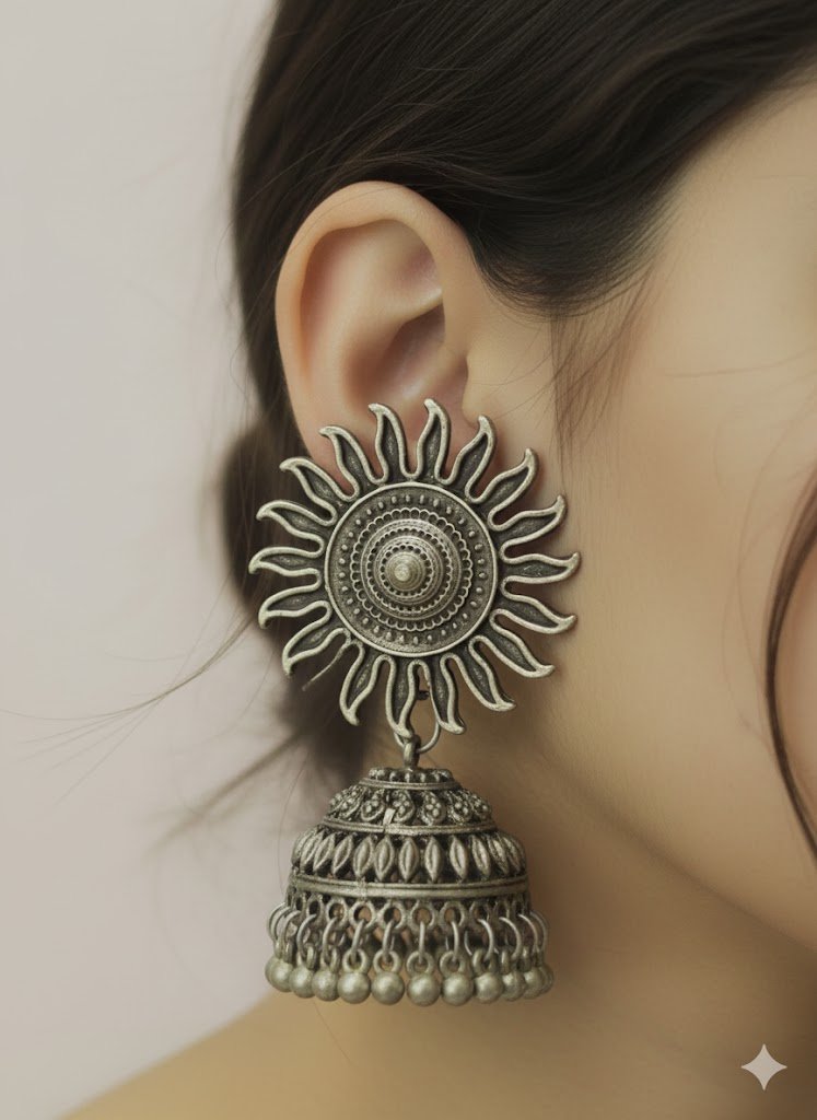 German Silver Oxidised Earrings German Silver Oxidised Earrings