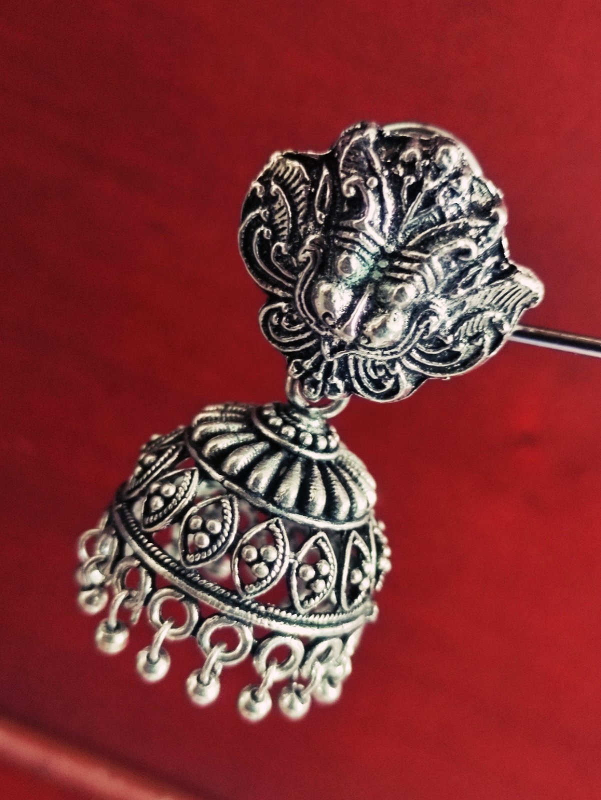 Demon Face Silver Oxidised Jhumkha Demon Face Silver Oxidised Jhumkha