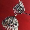 Leaf Design Silver Oxidised Jhumkha Leaf Design Silver Oxidised Jhumkha
