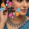 Lakshmi Coin Silver Oxidised Matte Finished Necklace
