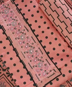 Pink & Black Soft Cotton Shalwar Material
