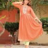 Orange Flair Style Kurthi Gown Orange Flair Style Kurthi Gown