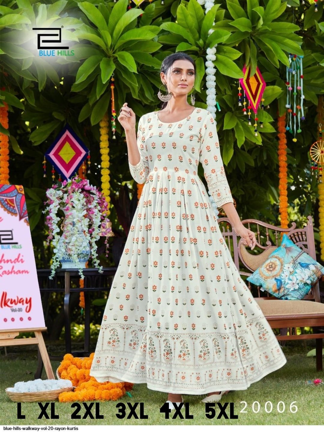 White Rayon Printed Long Frock White Rayon Printed Long Frock