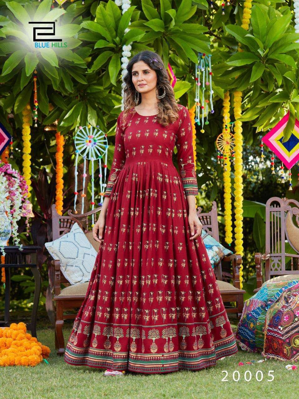 Maroon Rayon Printed Long Frock Maroon Rayon Printed Long Frock