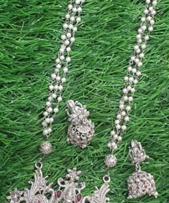 Lakshmi Pearl Silver Oxidised Matte Finished Harram Lakshmi Pearl Silver Oxidised Matte Finished Harram