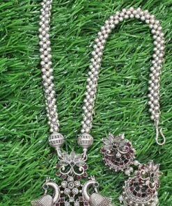 Peacock Silver Oxidised Matte Finished Harram Peacock Silver Oxidised Matte Finished Harram