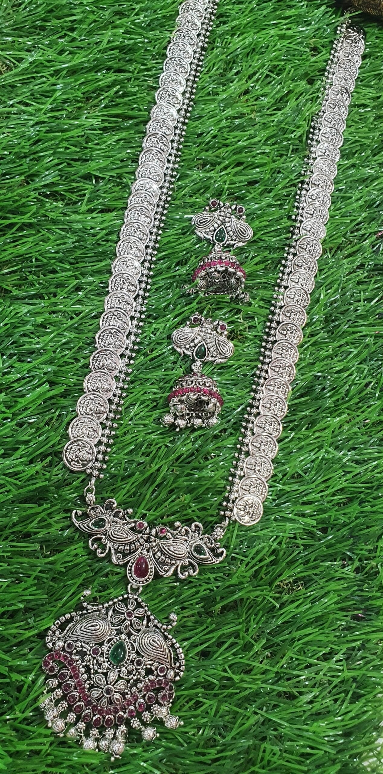 Peacock Silver Oxidised Matte Finished Harram Peacock Silver Oxidised Matte Finished Harram