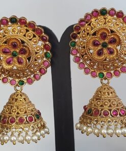 Flower Multicolour Designer Matte Finished Jhumkha Flower Multicolour Designer Matte Finished Jhumkha