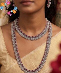 Pink Lakshmi Coin Oxidised Matte Finished Semi Bridal Combo Set