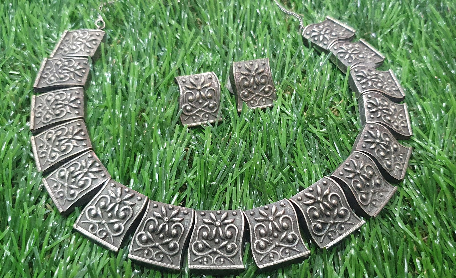 Plain Silver Oxidised Necklace Plain Silver Oxidised Necklace