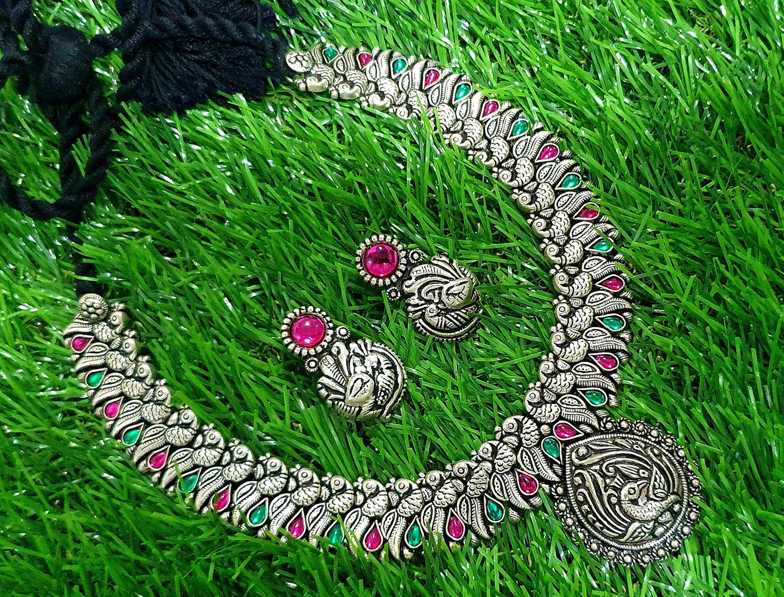 Peacock Silver Oxidised Necklace Peacock Silver Oxidised Necklace