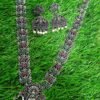 Lakshmi Pink Green Stones With Pearl Silver Oxidised Harram Lakshmi Pink Green Stones With Pearl Silver Oxidised Harram