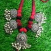 Red And Black Codes With Pearls Silver Oxidised Harram Red And Black Codes With Pearls Silver Oxidised Harram