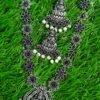 Lakshmi Black Stones With Pearl Silver Oxidised Necklace Lakshmi Black Stones With Pearl Silver Oxidised Necklace