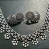 Flower Design Silver Oxidised Necklace Flower Design Silver Oxidised Necklace