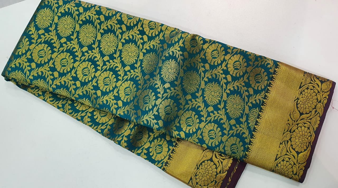 Green and Gold Samudrika Silk Saree