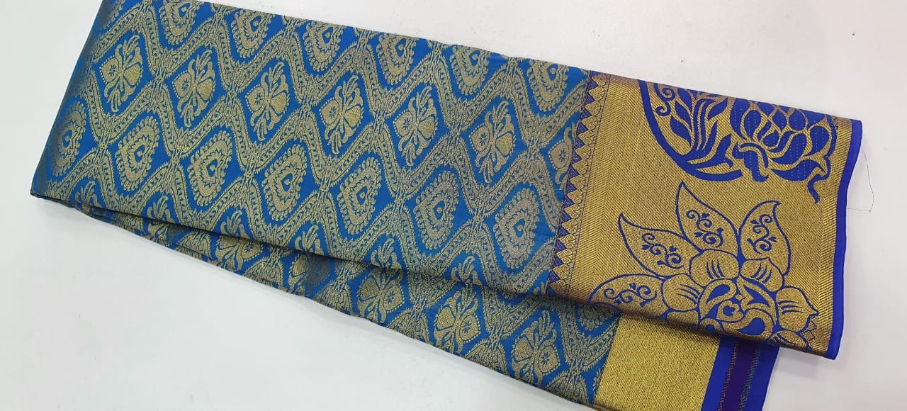 Blue and Gold Samudrika Silk Saree