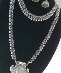 Greek Design Oxidised Silver Combo Set