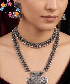 Greek Design Oxidised Silver Combo Set