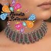 Peacock Multi Colour Stones Silver Oxidised Necklace