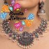 Lakshmi Design With Pearl Silver Oxidised Necklace