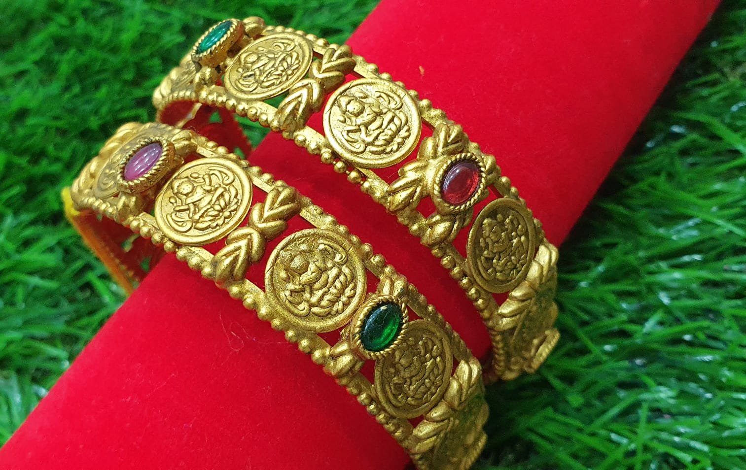 Lakshmi Coins Matte Finished Bangle set Lakshmi Coins Matte Finished Bangle set