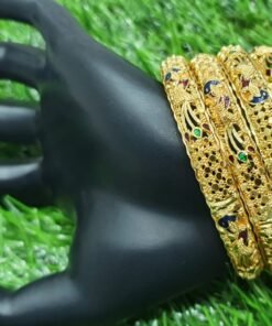 Peacock Gold Plated Bangle Set