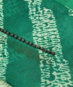 Green and Off White Designer Shalwar Material