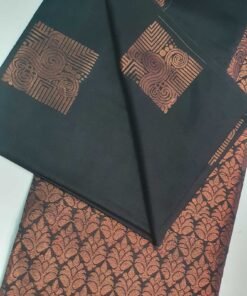 Dark Peacock Green and Gold Soft Silk Saree